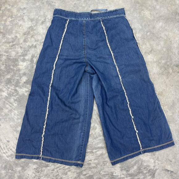 Y2K STO Susquehanna Trail Outfitters Capri Wide Leg Raw Drawstring Denim Pants S - Picture 4 of 9